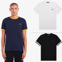 เสื้อยืด Fred Perry 2022ใหม่ฤดูร้อนเสื้อยืด FP Grain แขนเสื้อแขนสั้นคอกลมปลูกฝังคุณธรรมผู้ชายเสื้อผ้าฝ้ายอังกฤษดั้งเดิม