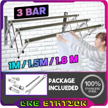 Foldable Clothes Drying Rack With Pulley Stainless Steel Cloth