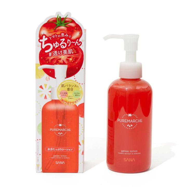 sana-puremarche-gelee-lotion-tomato-extract-200ml-เพียวมาร์ช-เจลี่-โลชั่น-โทเมโท-เอ็กซ์แทรค-น้ำตบ-มะเขือเทศ