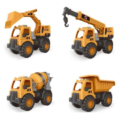 Large Size Engineering Vehicle Model Plastic Excavator Crane Mixer Dump Truck Cars Toy Set for Kids Boys Outdoor Sand Game