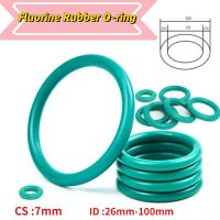 5pcs CS 7mm FKM O RING Fluorine Rubber Green O-Rings Sealing Oil Seal Washer  Fluororubber ID 26mm-100mm High Temperature Bearings Seals