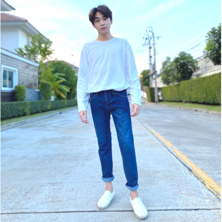 golden-zebra-jeans-กางเกงยีนส์ชายขากระบอกเล็กสไตล์เกาหลีฟอกจัสติน-เอว28-36