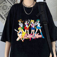 【New】SAILOR MOON เสื้อยืดพิมพ์ลายการ์ตูนเซเลอร์มูนแฟชั่นสไตล์เกาหลีสําหรับผู้หญิง