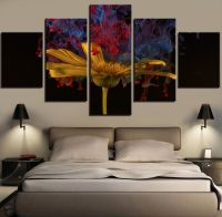 Lizhanmin อัลตร้า HD 5ชิ้นผนังศิลปะผ้าใบจิตรกรรมเมจิกสีแดงดอกไม้หน่อเดซี่โปสเตอร์ Modern Home ตกแต่งรูปภาพ Modular ห้องนั่งเล่นตกแต่ง