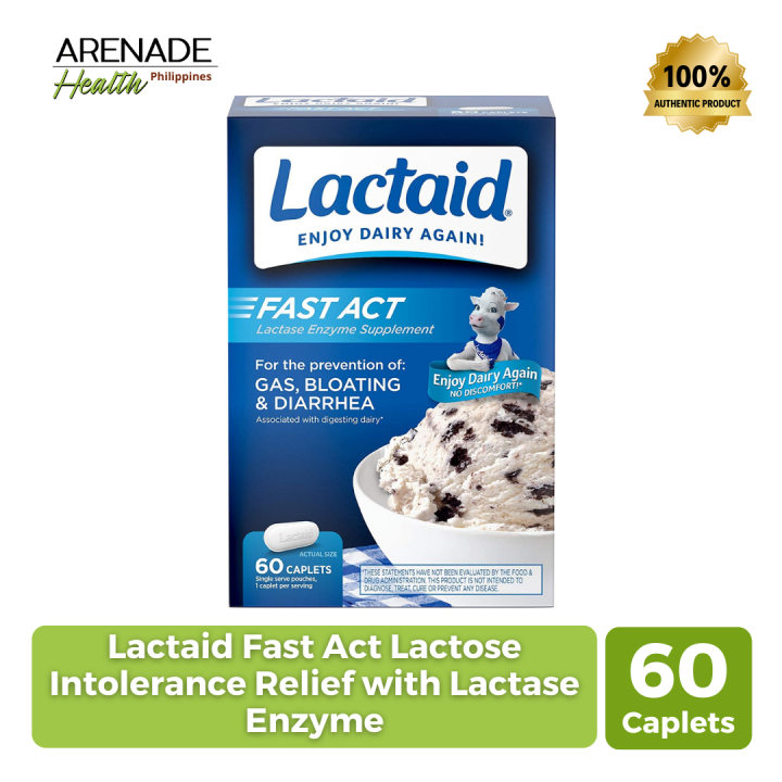 Lactaid Fast Act Lactose Intolerance Relief with Lactase Enzyme 60