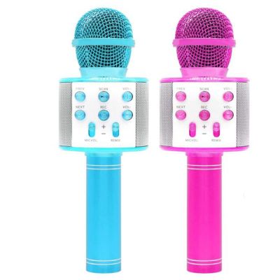 Wireless Bluetooth Musical Microphone,Childrens Handheld Portable Microphone with Speaker,for Singing and Recording