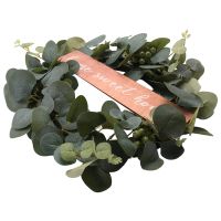 Artificial Eucalyptus Wreath with White Berries for Front Door Wall Window Festival Porch Farmhouse Patio Garden Decor