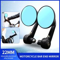 1Pair Motorcycle Mirrors Bar End Rearview Mirror For 22mm Handlebars 360 Degree Adjustable Side Mirrors For Motorbike Scooter Mirrors