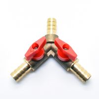 Y type copper tee switch with valve tee water pipe air natural gas gas hose fittings 8mm 10mm 12mm Valves