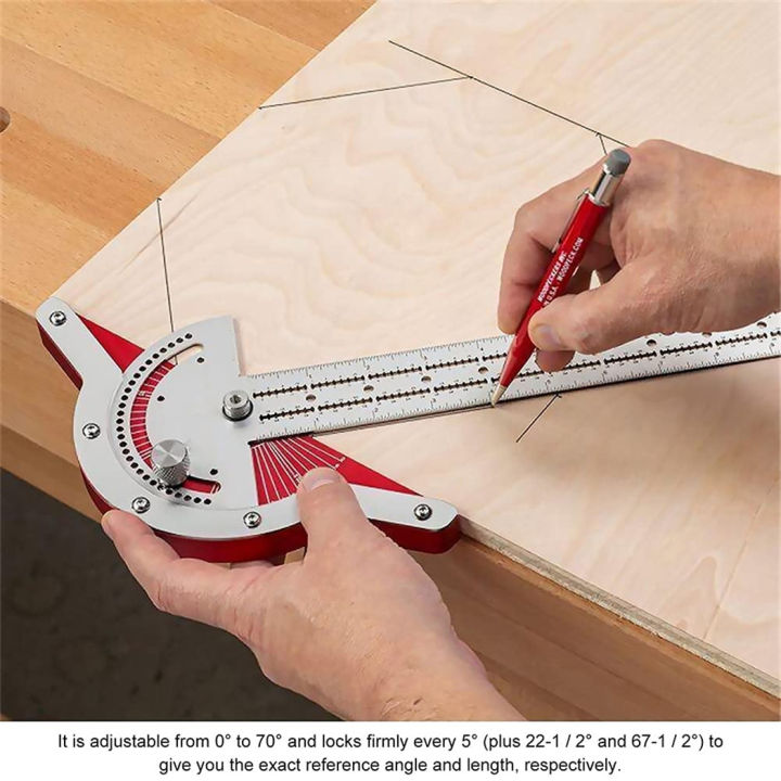 woodworkers-edge-rule-stainless-steel-caliper-180-degree-adjustable-protractor-angle-finder-gauge-craftsman-measuring-tools