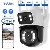 Reobiux Wifi PTZ กล้อง8MP เลนส์คู่ IP Cam กลางแจ้งเฝ้าระวังกล้องวงจรปิดเลนส์คู่กล้องป้องกันความปลอดภัยด้วย ICsee App