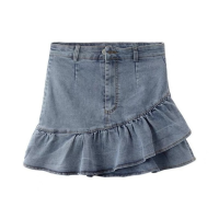 Denim Ruffled กระโปรงผู้หญิงฤดูร้อนเอวสูง Slim A-Line เหนือเข่าเซ็กซี่ Mujer Faldas Harajuku ไม่สม่ำเสมอกระโปรงมินิ Gozbkf