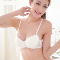 [A LIKE] สีขาวผู้หญิง Push Up Bra Twomen Bra Underwire สนับสนุนหน้าอก Push Up Bra สาวน่ารัก Brassierechest Lace Bra