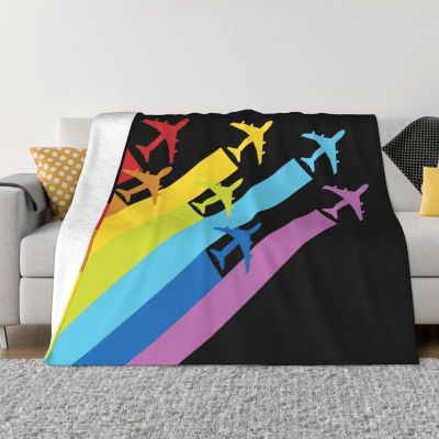 （in stock）Rainbow aircraft chemical track blanket Flannel aviation fighter pilot throw blanket travel mattress bedspread（Can send pictures for customization）