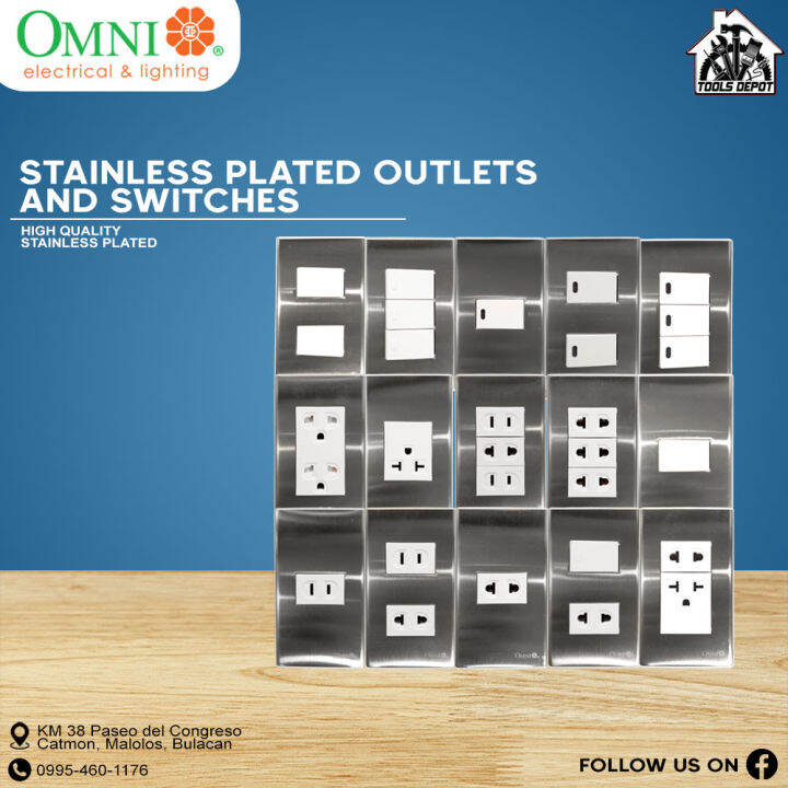 OMNI Stainless Plate Outlets and Switches (see variation's picture