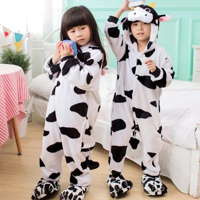 Kids Cow Cosplay Costume Animal Sleepwear Children Onesie Pajamas for Boys Girls Kigurumi