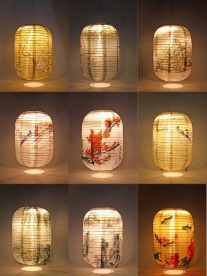 โคมไฟแขวนกันน้ำ25ซม. ไฟ LED โคมไฟพลังงานแสงอาทิตย์สไตล์จีนญี่ปุ่นตกแต่งสวนกลางแจ้งปาร์ตี้วันหยุดงานแต่งงาน