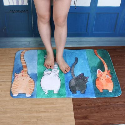 [ HA ] พรมเช็ดเท้าลายแมวน่ารักสำหรับตกแต่งบ้าน