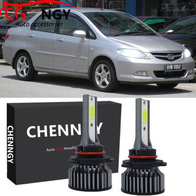 สำหรับ Honda City SEL 4ThGen ปี2003-2008หลอดไฟหน้าไฟฉายคาดศีรษะ2007 2006ไฟหน้ารถมอเตอร์ไซค์แบบ LED 6000K ชุดหลอดไฟเปลี่ยนเป็นฮาโลเจน