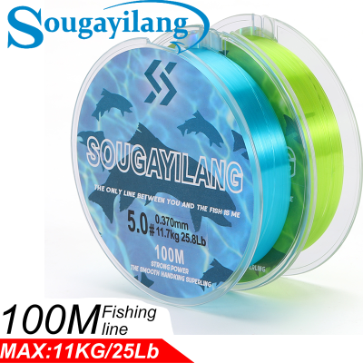 Sougayilangเอ็นตกปลาตกปลาแข็งแรงมากเอ็นตกปลาขนาด100ม. 10-25LB 1 #-5 #0.165มม.-เอ็นตกปลาสายไนลอนตกปลาชนิด Monofilament 0.370มม. สำหรับสดและน้ำเกลือ