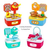 Kitchen Toy DIY Play House Toy for Food Play Kitchen Dentist Doctor Set Tools Kit Kitchenware Cooking Pretend Play Toys for Kids