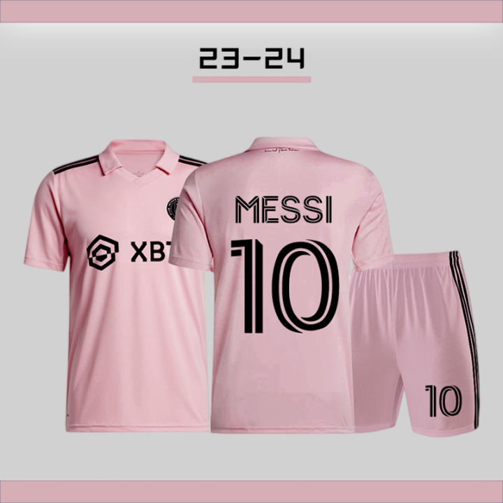 2023-24เมสซี่เสื้อแข่งฟุตบอลอินเตอร์ไมอามี่ชุดเสื้อเจอร์ซี่สำหรับฟุตบอล-messi-inter-miami-no-10
