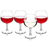 【CW】✇❀  4Pcs Shatterproof Wine Glasses Plastic Reusable Stemware Unbreakable Cup Goblet Indoor Outdoor Use