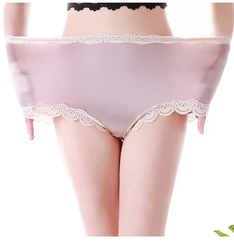 Yingbao 55-120kg Panties Women Plus Size Lace High Waist High Cut Ladies  Ice Silk Cool Summer Ladies Woman Satin Underwear Big Size 100kg XXXL 4XL  5XL
