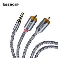 【Corner house】 Essager RCA สายสัญญาณเสียงแจ็ค3.5ถึง2สาย RCA 3.5มม. แจ็ค2RCA ชาย Splitter สาย Aux สำหรับทีวี PC เครื่องขยายเสียง DVD