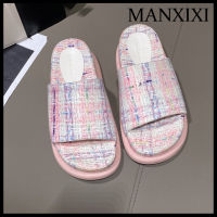 MANXIXI รองเท้าส้นเตี้ยลูกอมน่ารักแฟชั่นผู้หญิง (ขนาด35-40)