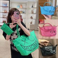 2023 LongchampˉSpring new graffiti style large capacity waterproof dumpling bag single handle portable shoulder bag womens bag