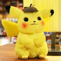 คุณภาพสูงตุ๊กตาปิกาจูนักสืบโปเกมอนต้นฉบับตุ๊กตาอะนิเมะการ์ตูน Pikachu น่ารักของเล่นเด็กของขวัญคริสต์มาส