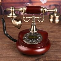 1 Antique Corded Telephone Resin Fixed Digital Retro Phone Button Dial Vintage Decorative Rotary Dial Telephones Landline For Home