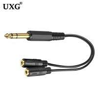 6.35 Mm Male To 2 6.35 Mm 3.5mm Female Adapter Cable 1/4 6.35mm Plug To Dual 6.35mm 3.5 mm Jack Y Splitter Stereo Audio Cord 0.2 Cables