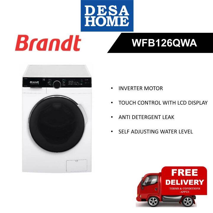 [FREE DELIVERY WITHIN KL] BRANDT WFB126QWA 12KG FRONT LOAD INVERTER