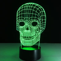 Cool 3D Lamp Skull Night light Creative Induction Lamp ColorfulDesk lamp Remote Switch Colored lights Atmosphere lamp For Gift