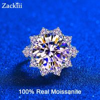 ชื่อ10กะรัต Moissanite แหวนหัวใหญ่ใหญ่ค็อกเทลงานเลี้ยงสำหรับผู้หญิงเครื่องประดับทองคำ14K