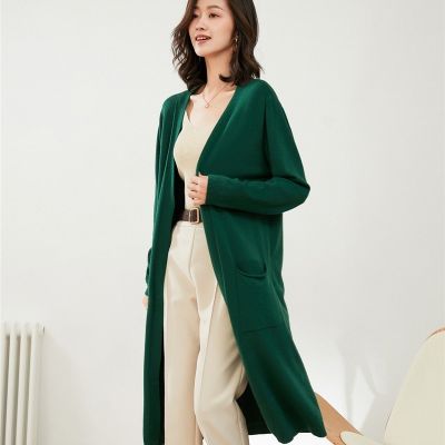 ☂๑ And New Knitted Cardigan Coat Ladies Korean Version Color Outer Loose Long-Sleeved Top Sweater