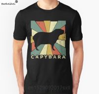 แขนสั้นคลาสสิก capybara คนรักวินเทจย้อนยุคสัตว์ U ni เสื้อยืดผู้หญิงเสื้อยืด