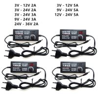 Adjustable AC To DC Universal Power Supply 3V 5V 12V 24V 36V 1A 2A 5A 10A Power Adapter Supply Transformer 220V To 12V Adapter  Wires Leads Adapters