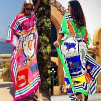 2021MIddle East kuwait long dresses woman Fashion Women Sexy Boho Summer Casual Chiffon Floral Evening Party Beach Long Maxi Dress