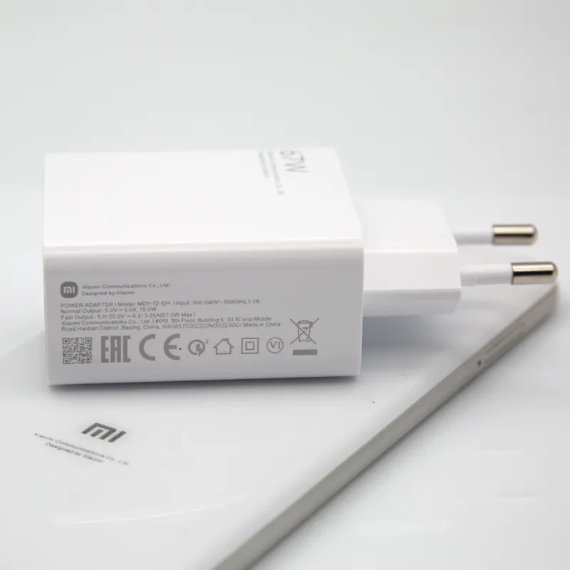 67W Original Xiaomi Charger MDY-12-EH Turbo Fast EU Power Charging Adapter  6A Cable For Mi 12 13 12s 11t 11 Poco F4 X3 X4 GT Pro