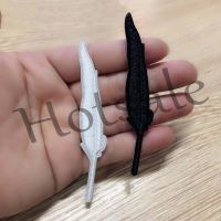 【hot sale】 ✐✔♟ B15 1PCS 8.5x1.5CM BlackWhite Feather Embroidery Applique Badges Iron On PatchesClothing Thermoadhesive Patch For clothes DIY Accessories Embroidery