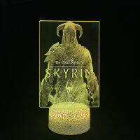 LED Nightlight 3D Picture Lamp Kids Teenager The Elder Scrolls V Skyrim Bluetooth Speaker Light Gaming Room Decoration Game Fans