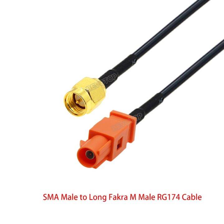 1pcs-rg174-orange-extension-fakra-m-male-plug-to-sma-type-male-female-connector-rf-coaxial-cable-pigtail-jumper-electrical-connectors