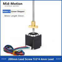 ☈◆ Linear steppe NEMA 11 stepper motor with 200mm lead screw Tr5x4 4mm lead