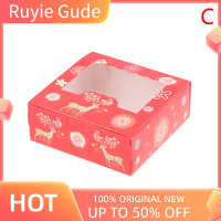 Ruyie 5ชิ้นกล่องเค้กบรรจุภัณฑ์ขนมตังเมคัพเค้กกล่องของขวัญคริสต์มาส