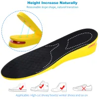 Soumit 2-Layer Adjustable Height Increase Insoles for Men Women Invisible Sport Shoe Lift Elevator Air Cushion Inner Pads