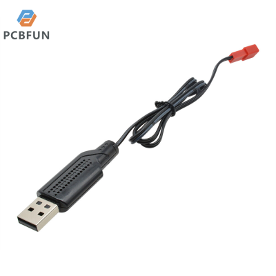 pcbfun 3.7V อะแดปเตอร์แบตเตอรี่ลิเธียม JST สายเคเบิ้ลหัวต่อแบบ USB