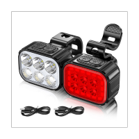 1 Set Bicycle Front Light Set Bicycle Rear Light Set USB Charge Front Rear Flashlights Lamps Waterproof